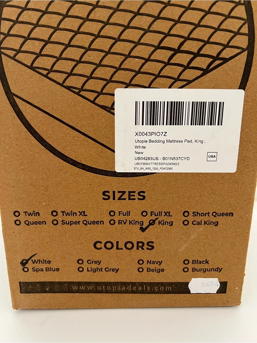 Utopia white Quilted Fitted Mattress Pad, King Mattress Protector Topper